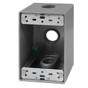 ENERLITES Weatherproof Outlet Box with Three 3/4-in Threaded Outlets, Outdoor Electrical Box, 3 Holes 0.75" Each, 1-Gang, 4.57" Height x 2.83" Length x 2.05" Depth, EN1375