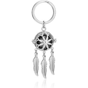 Cremation Jewelry Dream Catcher Urn Keychain for Ashes Women Feather Urn Locket for Ash Holder Keepsake Urn Keychain