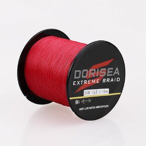 Dorisea Extreme Braid 100% Pe Red Braided Fishing Line 109Yards-2187Yards 6-550Lb Test Fishing Wire Fishing String Superline