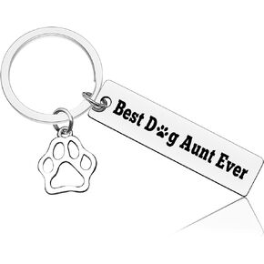 Vadaka Dog Aunt Gift for Auntie Aunt Keychain from Niece Nephew Dog Lover Gift Dog Aunt Gift Dog Aunt Jewelry Gift for Women Dog Owner Gift for Aunt Birthday Thanksgiving Christmas Gift for Dog Aunt