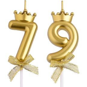 79th 97th Birthday Candles, Rose Gold 97 79 Year Old Number Birthday Candles, Happy Birthday Party Cake Topper Decoration Gifts for Women Men
