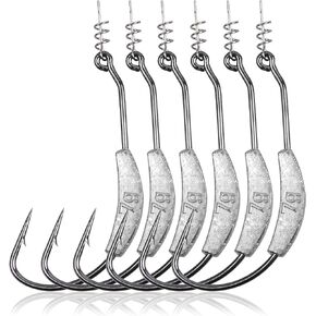 Weighted Swimbait Hook, 10PCS Twistlock Hooks for Soft Plastics Weedless Jig Hooks with Centering Pin Worm Fishing Hooks for Bass Fishing