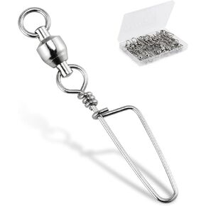 Dr.Fish 20 Pack Fishing Snap Swivels Ball Bearing Swivels with Snaps, Coastlock Snap Swivels Stainless Steel, Corrosion Resistant High Strength 26Lb to 503Lb, Saltwater Swivels Fishing Tackle