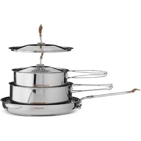 Primus | Stainless Steel Campfire Cookset | Nesting Pots & Pan for Camping and Outdoor Cooking