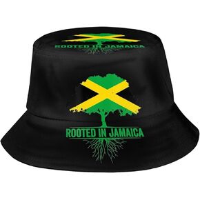 Fashion Jamaica Flag Bucket Hat Packable Jamaican Fisherman Hat Outdoor Travel Beach Sun Hat for Men Women