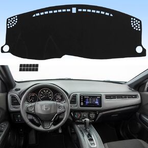 Dashboard Cover Flannel Dash Mat Custom Compatible with 2016 2017 2018 2019 2020 2021 2022 Honda HR-V, Anti-Glare, Anti-Reflection, No Peculiar Smell