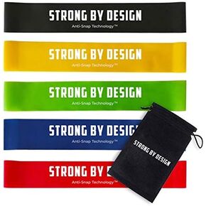 Mini Resistance Loop Exercise Bands - Set of 5. Great for Stretching and Strength Training at Home or in The Gym.