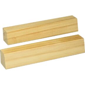 9" 3 Slot Wooden Card Holders Set of Two, Natural Finish