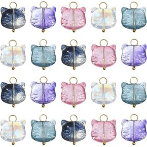 Stiesy 30 Pcs Handmade Cherry Charms Pendants Red Glass Fruit Dangle Charms Beads for Earrings Bracelets Necklace DIY Making Jewelry Making Accessories