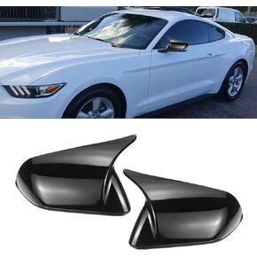 Door Side Mirror Covers Caps Fit for Ford Mustang 2015-2021 Left and Right Rearview Mirror Cap Cover (Carbon Fiber Style)