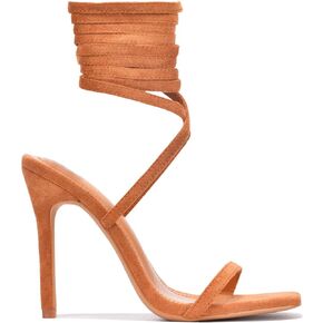 Cape Robbin Diara Sexy Clear Stiletto High Heels for Women, Strappy Lace Up Shoes Heels with Square Toe