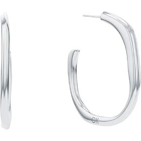 Calvin Klein Elemental Women's Hoop Earrings, Organic-Inspired Sculpted Hoop, Post Closure, Stainless Steel, Elegant Jewelry, Perfect for Any Occasion, Designer Wear