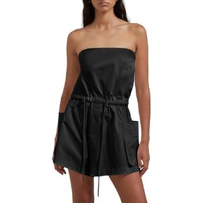 SySea Womens Summer Strapless Romper Off Shoulder Elastic Waist Short Jumpsuits Beach Outfits