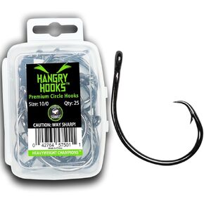 Hangry Catfish Hooks - Straight Shank Circle Hooks for Big Catfish