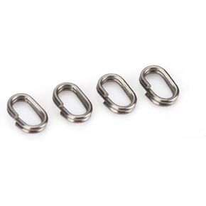 Keenso 100Pcs Fishing Split Rings ，Stainless Steel Oval Split Rings Swivel Snap Carp Fishing Tackle Connector