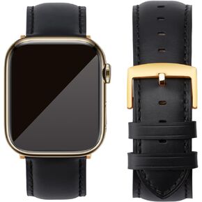 Watch Bands Compatible with Apple Watch 38mm 40mm 41mm 42mm 44mm 45mm 49mm, Top Grain Leather Replacement Straps Compatible with all iWatch Series 9 8 7 6 5 4 3 2 1 SE SE2 Ultra Ultra2