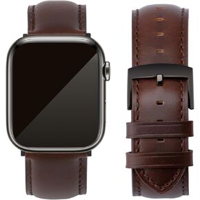 Watch Bands Compatible with Apple Watch 38mm 40mm 41mm 42mm 44mm 45mm 49mm, Top Grain Leather Replacement Straps Compatible with all iWatch Series 9 8 7 6 5 4 3 2 1 SE SE2 Ultra Ultra2