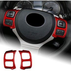 AIRSPEED Car Steering Wheel Button Frame Sticker Carbon Fiber Interior Trim for LEXUS NX IS RC Accessories (Black)