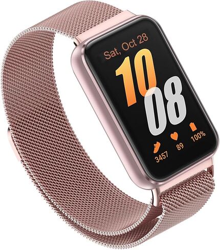 Compatible for Samsung Galaxy Fit 3 Band, Stainless Steel Mesh Loop Adjustable Magnetic Clasp Smartwatch Strap Wristband for Galaxy Fit3 SM-R390 in Saudi Arabia