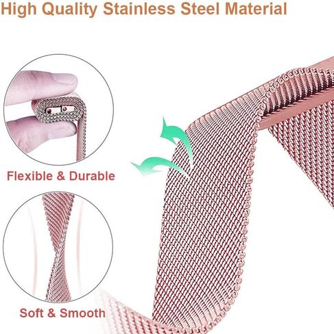 Compatible for Samsung Galaxy Fit 3 Band, Stainless Steel Mesh Loop Adjustable Magnetic Clasp Smartwatch Strap Wristband for Galaxy Fit3 SM-R390 in Saudi Arabia