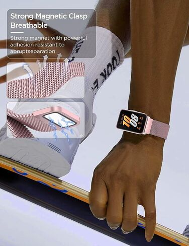 Compatible for Samsung Galaxy Fit 3 Band, Stainless Steel Mesh Loop Adjustable Magnetic Clasp Smartwatch Strap Wristband for Galaxy Fit3 SM-R390 in Saudi Arabia