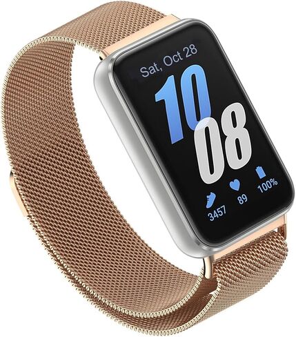 Compatible for Samsung Galaxy Fit 3 Band, Stainless Steel Mesh Loop Adjustable Magnetic Clasp Smartwatch Strap Wristband for Galaxy Fit3 SM-R390 in Saudi Arabia