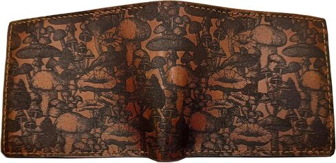 محفظة جلدية بنمط الفطر، فكرة هدايا لمحبي الفطر، محفظة فنية لشجرة النباتات، هدية لصديقك، محفظة للأب والزوج in Kuwait