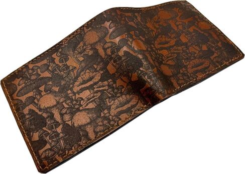 محفظة جلدية بنمط الفطر، فكرة هدايا لمحبي الفطر، محفظة فنية لشجرة النباتات، هدية لصديقك، محفظة للأب والزوج in Kuwait