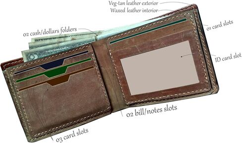 محفظة جلدية بنمط الفطر، فكرة هدايا لمحبي الفطر، محفظة فنية لشجرة النباتات، هدية لصديقك، محفظة للأب والزوج in Kuwait