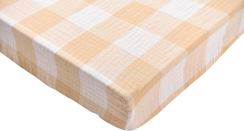 Baby Crib Sheet, 70% Viscose from Bamboo and 30% Cotton Ultra Soft and Breathable Crib Sheet for Boys and Girls, Fitted Sheets for Standard Crib and Toddler Mattresses (52"x28"x8") Yellow in Saudi Arabia