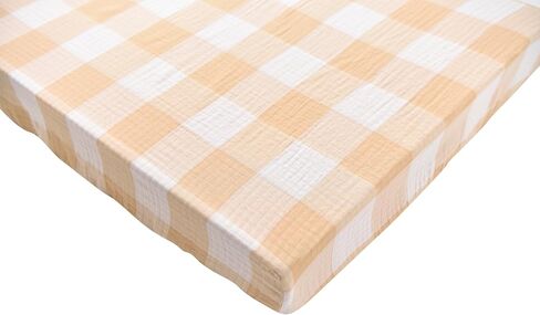 Baby Crib Sheet, 70% Viscose from Bamboo and 30% Cotton Ultra Soft and Breathable Crib Sheet for Boys and Girls, Fitted Sheets for Standard Crib and Toddler Mattresses (52"x28"x8") Yellow in Saudi Arabia