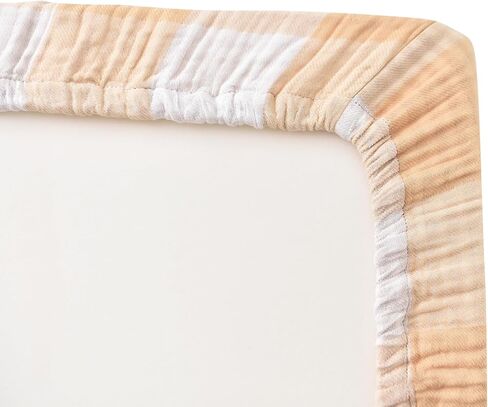 Baby Crib Sheet, 70% Viscose from Bamboo and 30% Cotton Ultra Soft and Breathable Crib Sheet for Boys and Girls, Fitted Sheets for Standard Crib and Toddler Mattresses (52"x28"x8") Yellow in Saudi Arabia