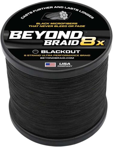 Beyond Braid Braided Fishing Line -Super Strong - Abrasion Resistant - No Stretch -Blue Camo, Moss Camo, White, Green, Pink, Blue, 4 Strand 8 Strand in Kuwait