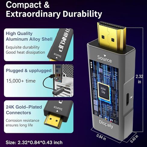 HDMI to DisplayPort Adapter 4K@60Hz, HDMI Male to Display port Female Converter, HDMI to DP Adapter Compatible with PS5, Xbox, Laptop, GPU, AMD, NVIDIA and Monitor 1 Pack in Kuwait