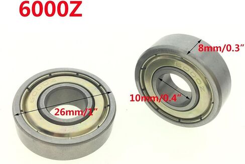 YXQ 6000Z Sealed Deep Groove Radial Ball Bearings,10mm Bore, 26mm OD, 8mm Width, 10-Piece in Saudi Arabia