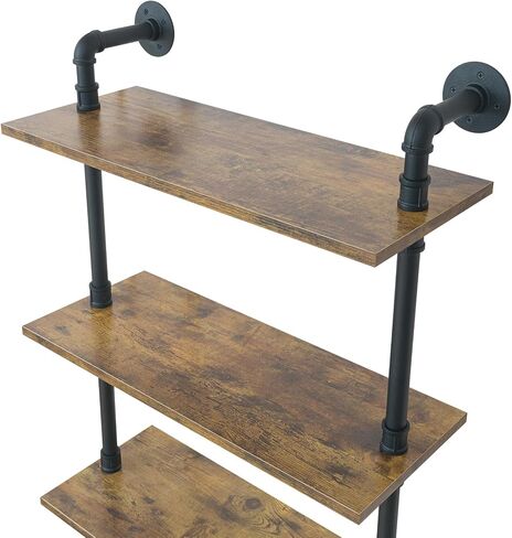 Industrial Pipe Shelving Bathroom Shelf with Towel Bar, 3 Tier 24 Inch Floating Shelves, Heavy Duty Wall Shelf for Kitchen, Bedroom, Living Room in Saudi Arabia