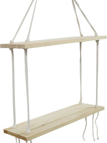 2 Tier Boho Macrame Wall Hanging Shelves, Rustic Farmhouse Wood Floating Shelf Wall Décor for Bathroom Bedroom Living Room in Saudi Arabia