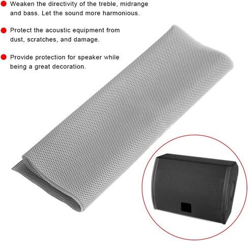 Wal front Speaker Grill Cloth Stereo Mesh Fabric for Speaker Repair Silver Gray for Home Speakers Stage Speakers and KTV Boxes Repair 140x50cm /55.0in/19.6in(Gray) in Saudi Arabia