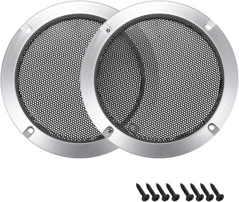 uxcell 2pcs 3" Speaker Grill Mesh Decorative Circle Woofer Guard Protector Cover Accessories Silver in Saudi Arabia