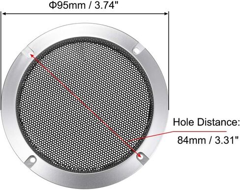 uxcell 2pcs 3" Speaker Grill Mesh Decorative Circle Woofer Guard Protector Cover Accessories Silver in Saudi Arabia