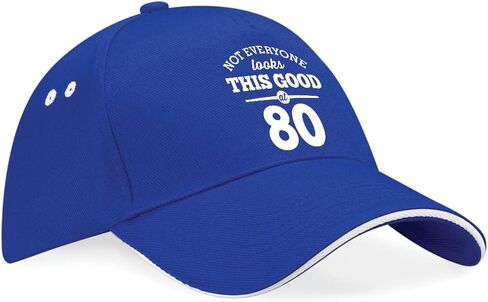 80th Birthday Baseball Cap Hat Gift Idea 80 Present keepsake for Women Men Eighty (Royal Blue) in Saudi Arabia