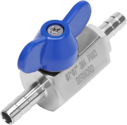 DERNORD 5/8" Hose Barb Ball Valve SS304 Mini Shut Off Ball Valve for Water Gas Fuel Drip Irrigation and Aquariums (Pack of 1) in Saudi Arabia