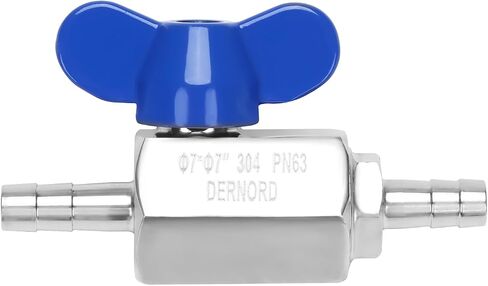 DERNORD 5/8" Hose Barb Ball Valve SS304 Mini Shut Off Ball Valve for Water Gas Fuel Drip Irrigation and Aquariums (Pack of 1) in Saudi Arabia