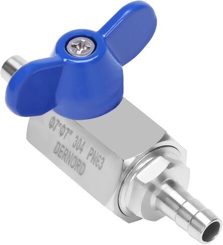 DERNORD 5/8" Hose Barb Ball Valve SS304 Mini Shut Off Ball Valve for Water Gas Fuel Drip Irrigation and Aquariums (Pack of 1) in Saudi Arabia