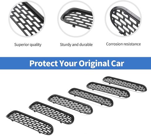 JeCar Front Grille Inserts Mesh Grill Frame Trim Covers Exterior Accessories Compatible with Ford Bronco 2021-2023, Matte Black in Saudi Arabia