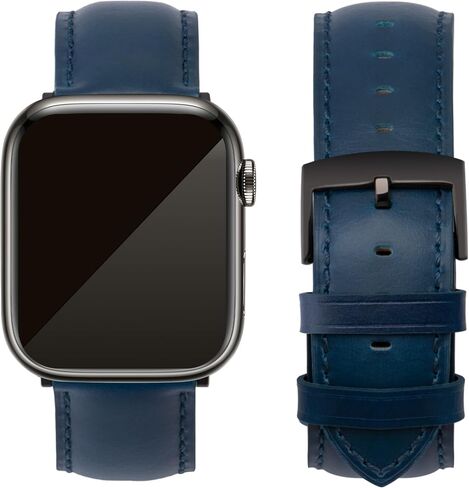 Watch Bands Compatible with Apple Watch 38mm 40mm 41mm 42mm 44mm 45mm 49mm, Top Grain Leather Replacement Straps Compatible with all iWatch Series 9 8 7 6 5 4 3 2 1 SE SE2 Ultra Ultra2 in Saudi Arabia