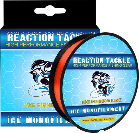 Reaction Tackle Ice Monofilament Fishing Line - High Performance Ice Fishing Line with Low Memory, High Abrasion Resistance, Freezing-Resistant - Strong and Sensitive 1000 Yard Spool Mono Line in Kuwait