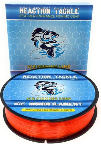 Reaction Tackle Ice Monofilament Fishing Line - High Performance Ice Fishing Line with Low Memory, High Abrasion Resistance, Freezing-Resistant - Strong and Sensitive 1000 Yard Spool Mono Line in Kuwait