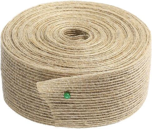 uxcell 1 Roll Natural Burlap Fabric Ribbon 1/4 Inch Burlap Wired Ribbon Tan Jute Linen Rustic Ribbon Rolls for DIY Crafts Home Decoration in Saudi Arabia