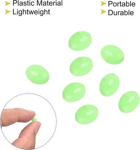 PATIKIL Luminous Fishing Bead, Plastic Glow Fishing Bait Eggs Rig Bead Tackle Tool in Kuwait
